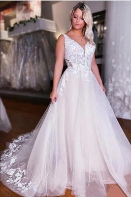 Elegante Hochzeitskleider mit Spitze | Brautkleider A Linie Günstig