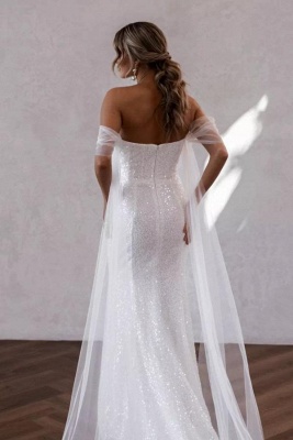 Schlichte Brautkleider Glitzer | Hochzeitskleider Meerjungfrau_3