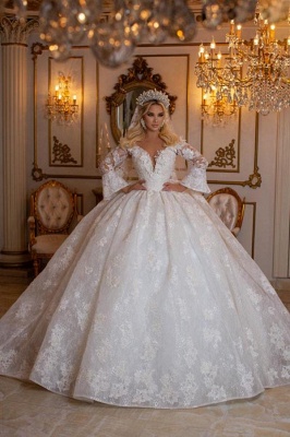 Prinzessin Hochzeitskleider Spitze | Brautkleider Mit Ärmel_1