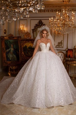 Romantic Brautkleider Prinzessin | Hochzeitskleider mit Glitzer_3