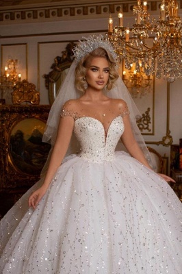 Romantic Brautkleider Prinzessin | Hochzeitskleider mit Glitzer_4