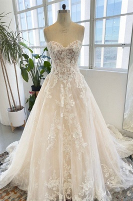 Wunderschöne Hochzeitskleider A Linie | Brautkleider mit Spitze_4