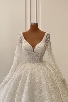 Elegante Brautkleider A Linie Spitze | Hochzeitskleider mit Ärmel_2