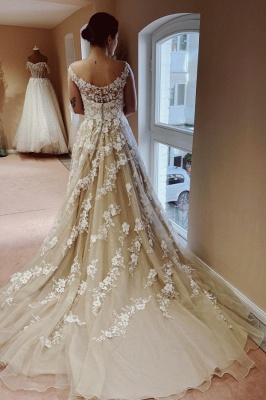 Elegante Hochzeitskleider Günstig | Brautkleider A Linie Spitze_1
