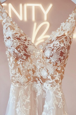 Schöne Brautkleider V-Ausschnitt A-Linie | Hochzeitskleider Spitzer_3