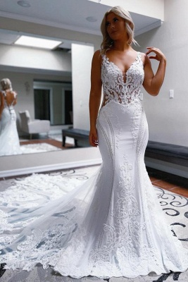 Schöne Brautkleider Meerjungfrau Stil | Hochzeitskleider mit Spitze