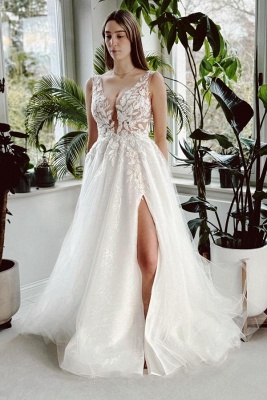 Designer Brautkleider A Linie | Hochzeitskleider mit Spitze