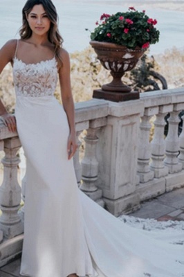 Schlichte Brautkleider mit Spitze | Hochzeitskleider Meerjungfrau Stil