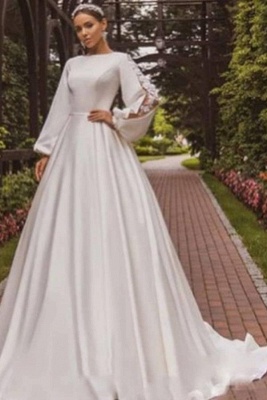 Fashion Brautkleider A Linie mit Ärmel | Hochzeitskleid Mit Spitze