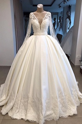 Elegante Brautkleid Mit Ärmel | Prinzessin Hochzeitskleid Weiß Online_2