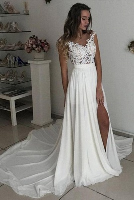 Schlichte Brautkleider Spittze | Hochzeitskleider Online Bestellen_1