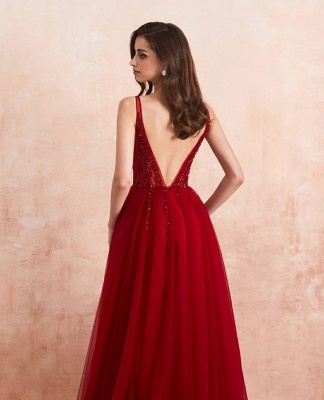 Abendkleider Lang Rot | Abiballkleid mit Glitzer_5