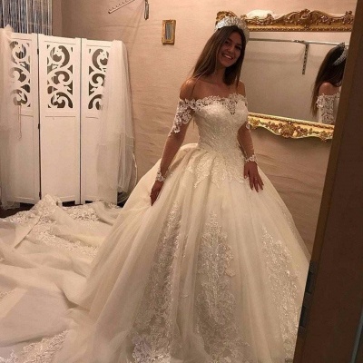 Luxury Brautkleider Spitze Mit Lange Ärmel Prinzessin Hochzeitskleider Günstig Online_1
