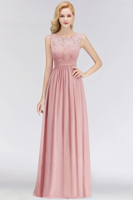 Elegant Altrosa Brautjungfernkleider Chiffon Lang Pink Kleider Brautjungfern_2