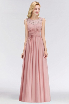 Elegant Altrosa Brautjungfernkleider Chiffon Lang Pink Kleider Brautjungfern_5