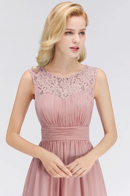 Elegant Altrosa Brautjungfernkleider Chiffon Lang Pink Kleider Brautjungfern_3