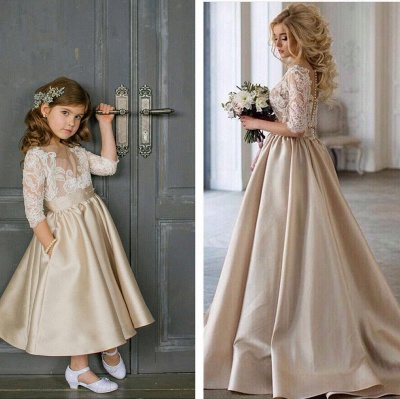 Elegante Blumenmädchenkleider mit Ärmel Kleider für Kinder Günstig Online_3