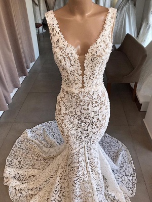 Elegante Brautkleid Spitze Meerjungfrau | Hochzeitskleid Günstig Online_4