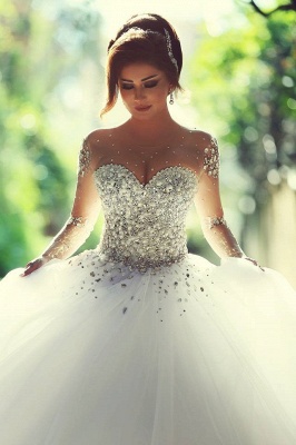 Luxus Brautkleider Prinzessin mit Ärmel | Hochzeitskleider Mit Glitzer_2