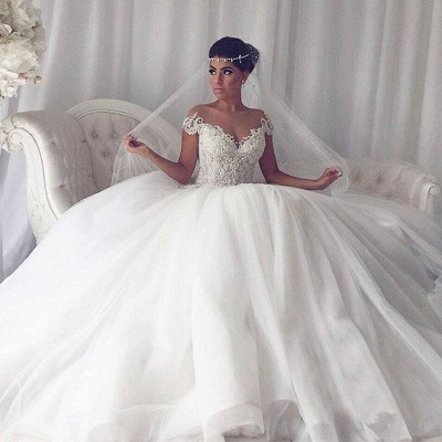 Elegante Hochzeitskleider Mit Spitze Prinzessin | Schöne Weiße Tüll Brautkleider_5